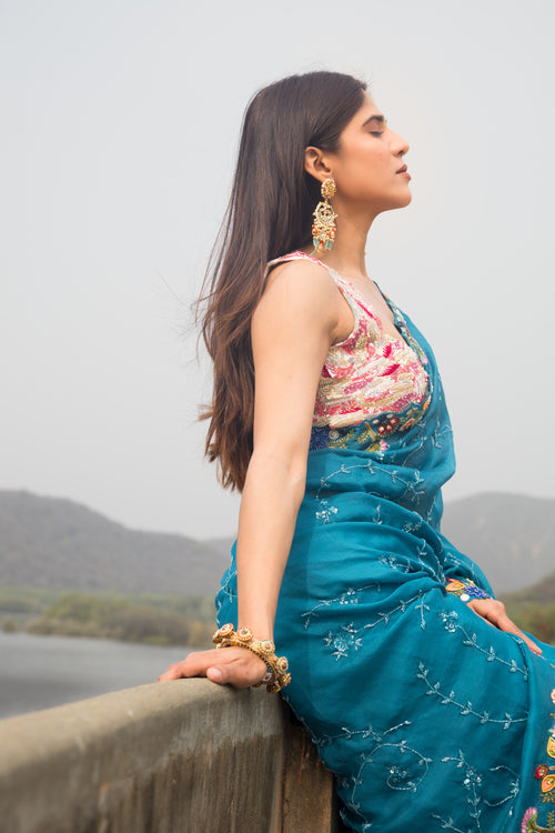 Blue Saree