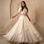Ivory Pearl Art Deco Layered Lehenga Set