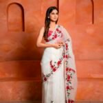 The Scarlet Bloom Organza Saree Set