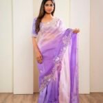 The Lilac Twilight Organza Saree Set