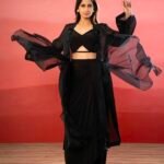 The Midnight Bloom Organza Jacket Set